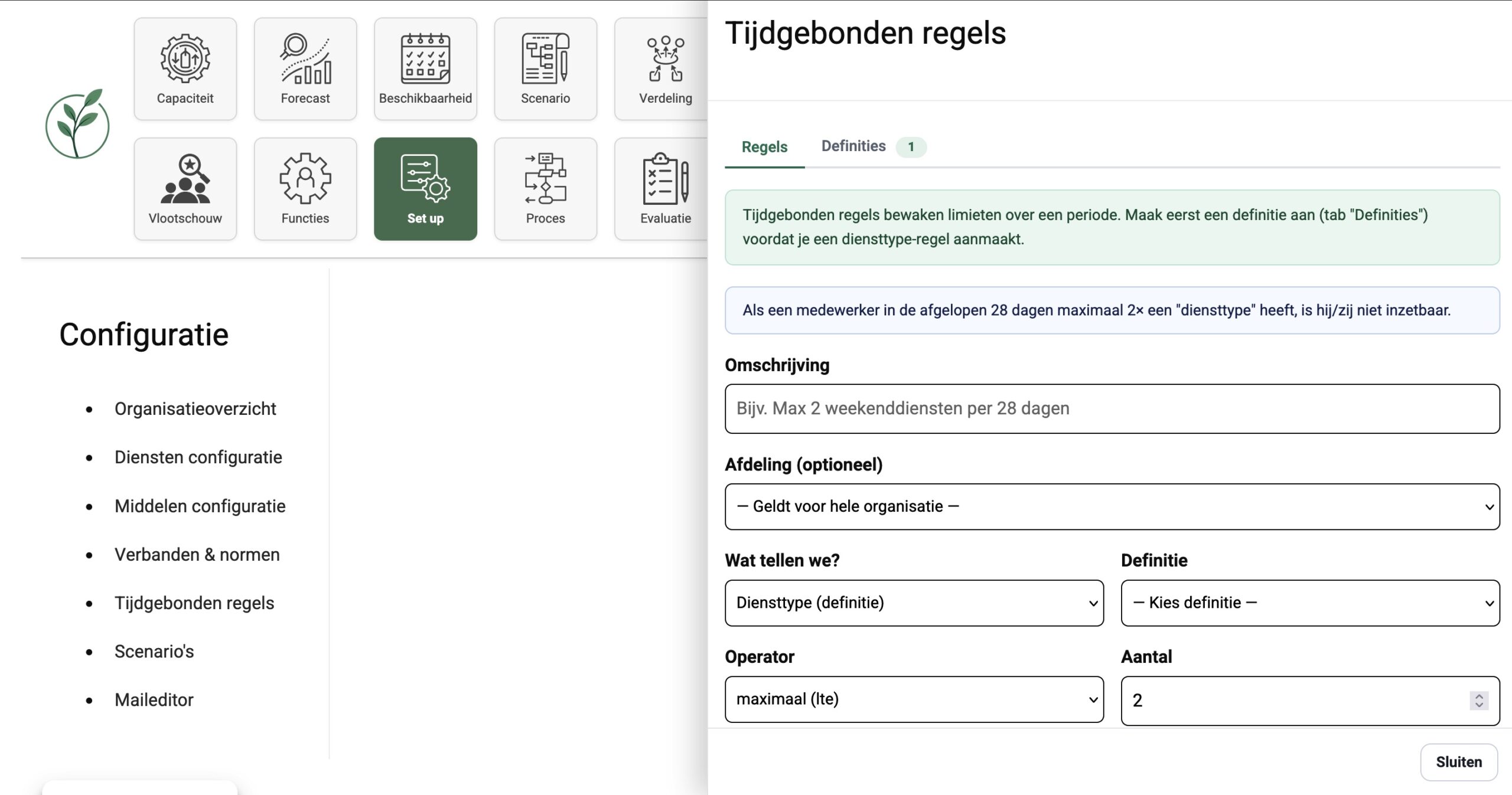 Tijdgebonden regels instellen